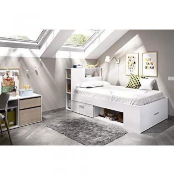 Letto singolo Leandre con testiera e cassetto