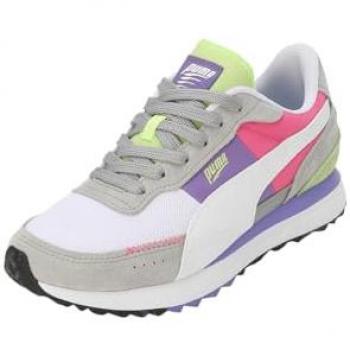 Zapatillas Puma Road Rider SD verdes, blancas y lilas para hombre y unisex, talla 38