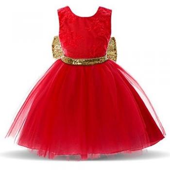 Robe bébé fille rouge dos nu 2-3 ans