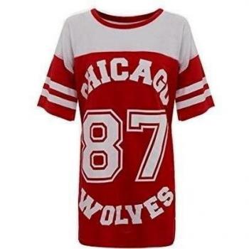 Camiseta de béisbol Chicago 87 Lobos Largo Malla Extragrande Rojo S/M