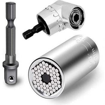 Chiave a cricchetto multiuso 7‑19 mm con puntine per cacciaviti