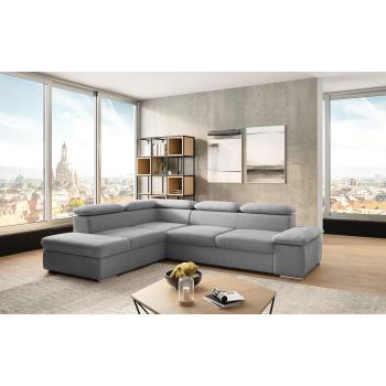 SIT & MORE Valantine Ecksofa, grau, mit Kopf
