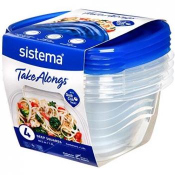 Sistema 1.2 Liter Deep Square Takealongs, Quartet