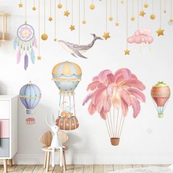 Papel tapiz extraíble de globo rosa, atrapasueños para sala