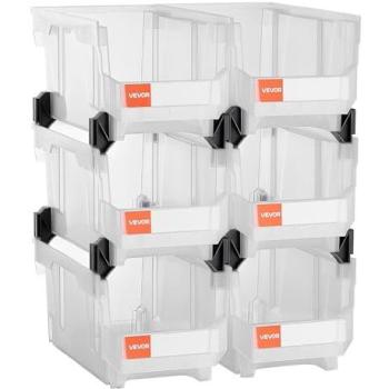 BacPack – Lot 6 Bacs Plastiques Transparants pour Bureau et Ateliers