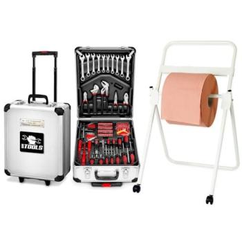 Ensemble outil BMT‑399 399 pièces chrome vanadium, mallette alu, poignée et dévidoir de papier