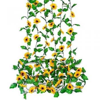 Sunflower Vine Decorative Hanging – 6 Pcs Artificial