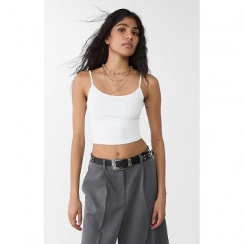 Stradivarius Ecru Strappy Top with Open Back XS