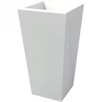 Maceta de resina blanca h 65 estilo moderno rectangular