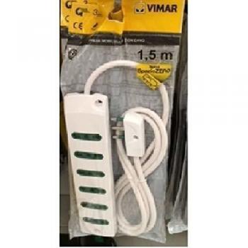 Multipresa Vimar 4 Portate P17/11, Cavo 1,5 m, Colore Bianco, FP00406.C.B