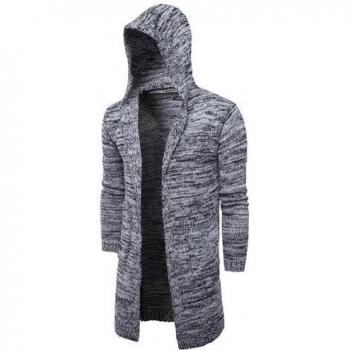 Veste à capuche homme en tricot épais