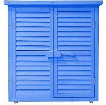 Armoire de rangement lasurée Habrita 0.40m² bleu