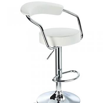 Lazio White Adjustable Bar Stool