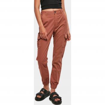 Urban Classics Women's High Waist Cargo Pants in Terracotta
