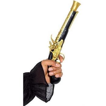 Pistola de Pirata Unisex Color Negro y Dorado