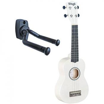 Stagg Sopran Ukulele in Weiß mit Tasche und Wandhalterung