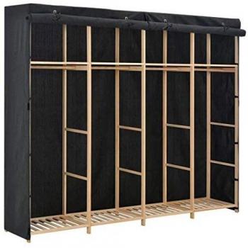 Garde-robe en tissu Gris 200 x 40 x 170 cm