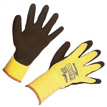 Kerbl PowerGrab Strickhandschuh 10 Gr. Gelb – Thermo‑Latex mit Acrylfutter
