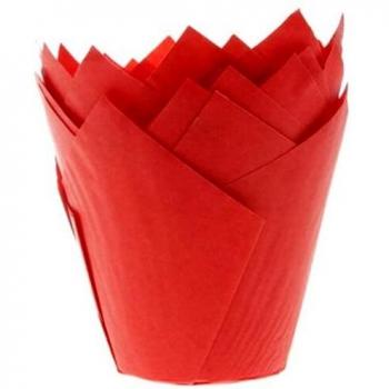 Cápsulas de papel para muffins rojas