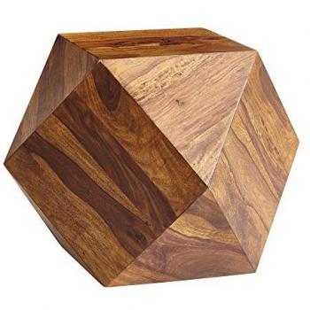 KADIMA DESIGN Wohnzimmertisch aus Sheeshamholz, Diamant-Design, 57x42,5x57 cm