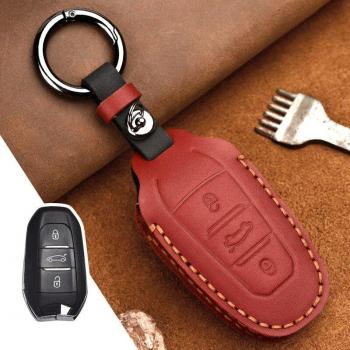 Peugeot Citroen Leather Key Cover for 308 408 508 3008 4008 C4 C4L C6