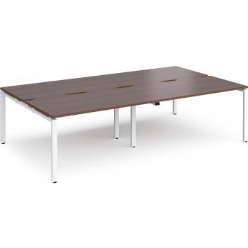 Adapt 4-Person Desk Cluster with Walnut Finish