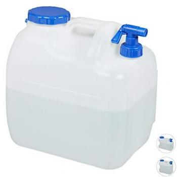 Relaxdays Wasserkanister mit Hahn, 23 Liter, BPA-frei, Weithals Schraubdeckel