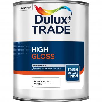 Dulux Trade High Gloss Paint 1L Pure Brilliant White