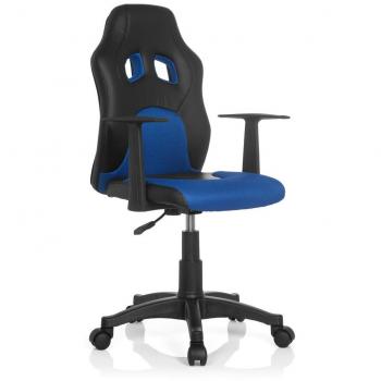 Office 670700 Drehstuhl für Jugendliche – ergonomisch, schwarz/blau, Kunstleder