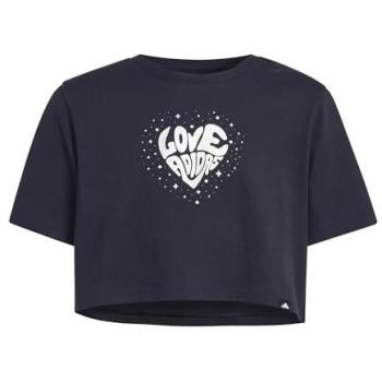 Adidas Girls’ Classic Black Cropped T‑Shirt