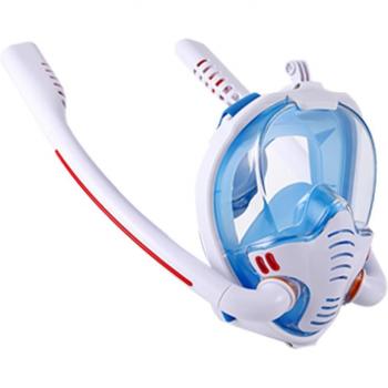 Silicone Double Tube Dry Top Snorkeling Mask for Adults
