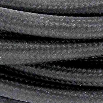 Câble Textile avec Prise 2m Noir