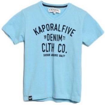 T-Shirt Garçon Dapid Col V Kaporal Bleu