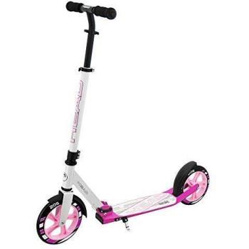 CITY Glide Mädchen – 205 mm Gummi‑Reifen, zusammenklappbar, ergonomische Griffe, Ständer ausklappbar – Rosa/White