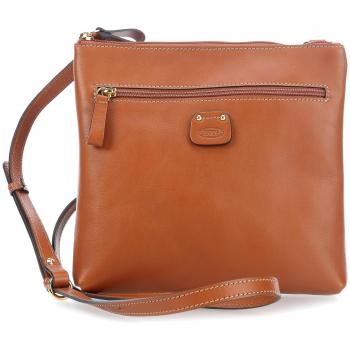 Borsa a spalla in cuoio marrone BRIC'S Milano Life 25x24x4 cm