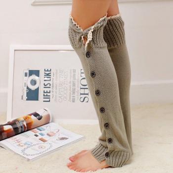 Toppers de jambe en crochet et dentelle, chaussettes hiver femmes