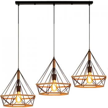 Moderne Pendelleuchte im Industriestil mit Hanfseil