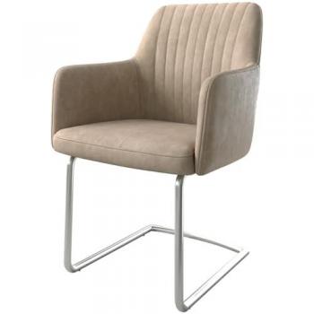 Cantilever Greg-Flex beige vintage cantilever rond acier inoxydable