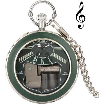 Reloj de bolsillo brillante con música personalidad romana