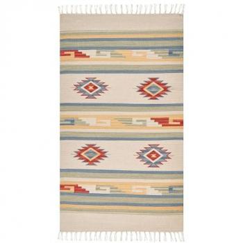 Reversible Kilim Area Rug 80 x 150 cm Cotton Geometric Design