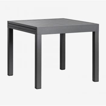 Graphitfarbener Gartentisch aus Aluminium