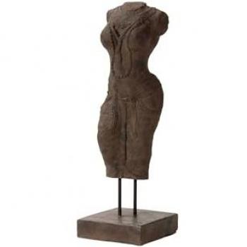 Estatua Torso Mujer de Piedra Marrón 20x20x60 cm