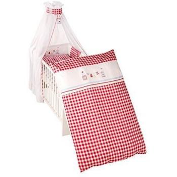 Roba Babybett-Ausstattung 4-tlg 'Sunny Day rot kariert'