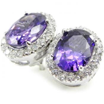 Amethyst Lily Silver Ear Cuffs – 8 mm ×10 mm