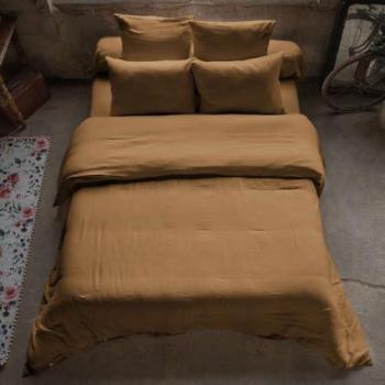 Housse de couette en gaze de coton camel 240x260 cm