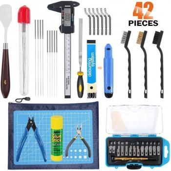 Kit d'accessoires pour imprimante 3D, 42 pièces, lit, outils de nettoyage, sac de rangement