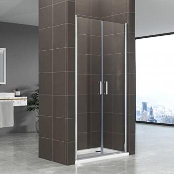 Porte de douche KIMI 180 cm, verre transparent 6 mm, aluminium chromé, largeur 82–85 cm – SANIVERRE