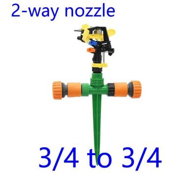 Double Nozzle Rotating Sprinkler with Holder for Garden