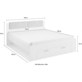 Galaxy Doppelbett INOSIGN – mit 1 Fußschublade & Seitentaschen