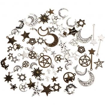 100G Diverse Maan en Ster Charms Bulk Hanger Sieraden Vinden DIY Ketting Maken Accessoires